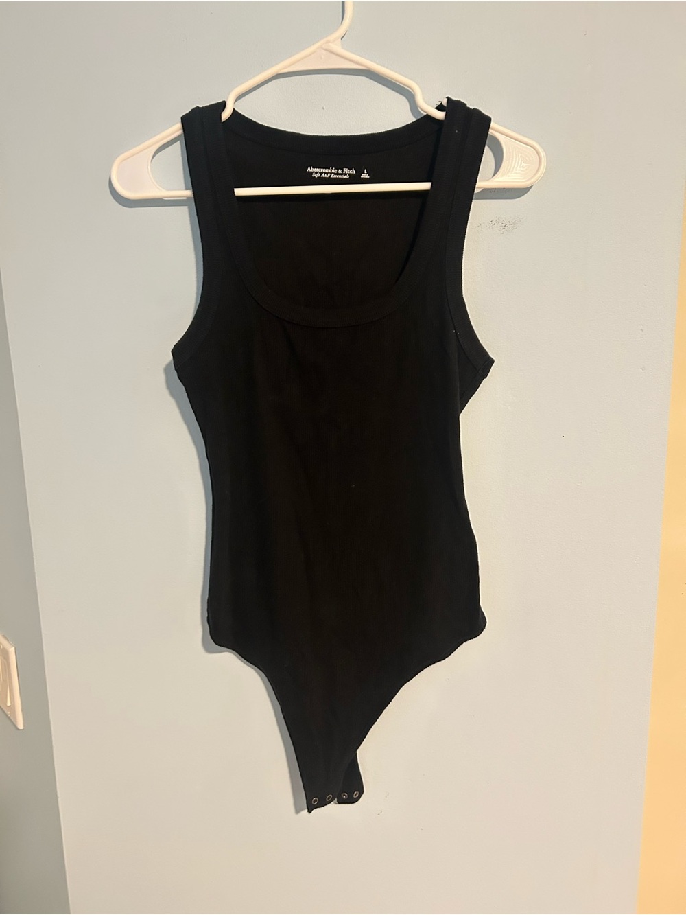 Abercrombie & Fitch Black Scoop Neck Ribbed Bodysuit